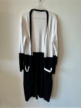 Brave + true Brand New Day Two-Tone Black & White Open Cardigan